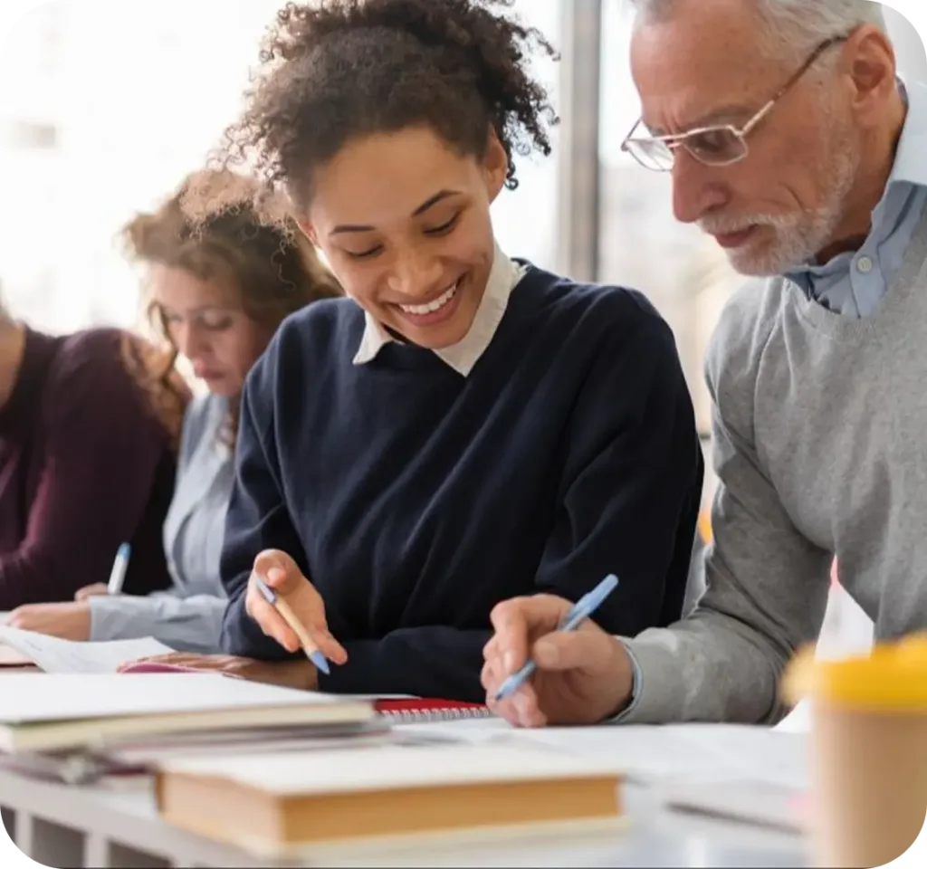 Educators working together at a table