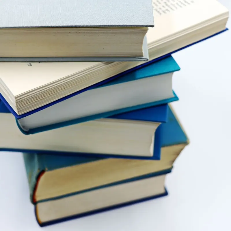 A stack of lime hardcover books